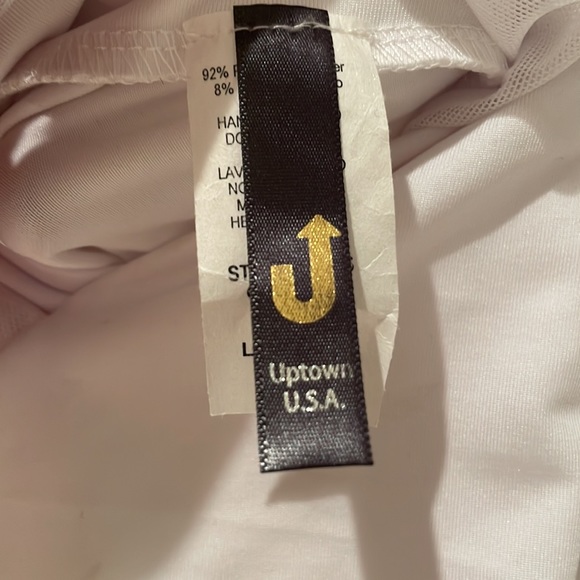 White party wedding vegas sheer mesh long sleeve dress with keyhole large by j - Picture 5 of 8